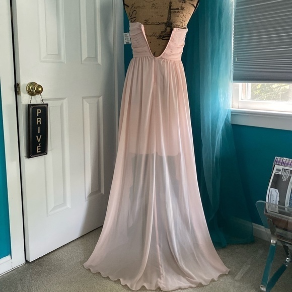 City Triangles Blush Strapless Chiffon High Low Dress Size 3 NWT - Picture 5 of 12